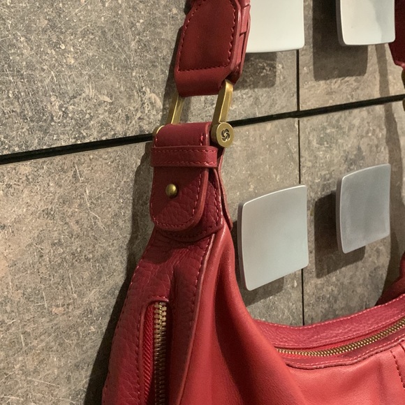 NWOT Samsonite black label leather expandable hobo - Picture 5 of 11